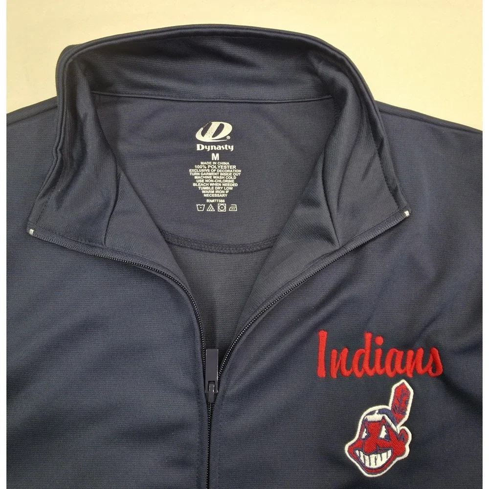 Cleveland Indians Jacket Men M Blue Chief Wahoo Full Zip Windbreaker LIMITED USE